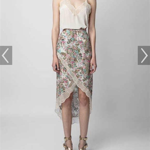 NWT Zadig & Voltaire Jeudie floral-print skirt SZ FR 38, Medium, US size 6 - Picture 1 of 8